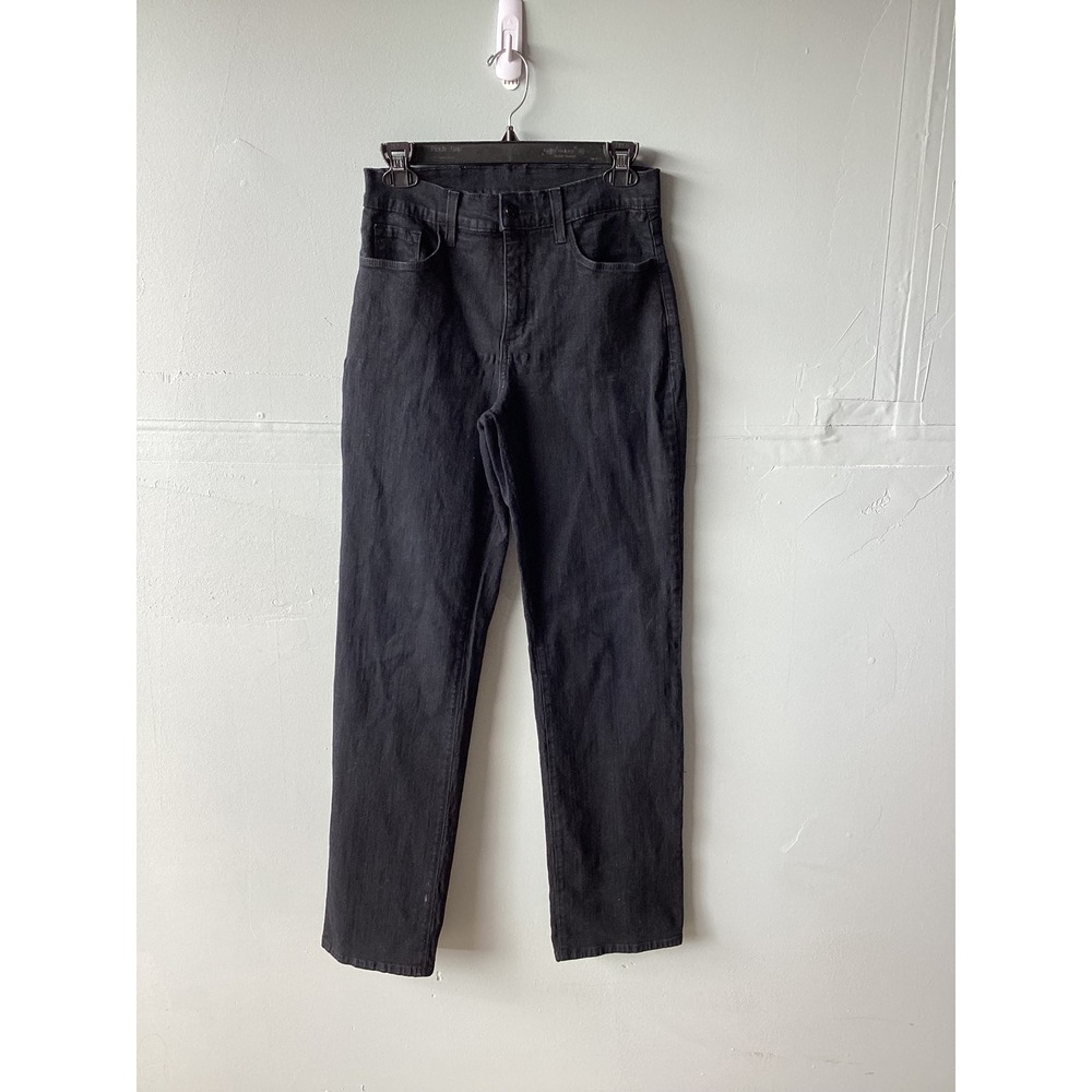 NYDJ Black Straight Leg High Rise Lift Tuck Technology Denim Jeans Womens